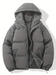 Women's hooded quilted puffer jacket with zip front and adjustable hem