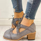 Celeste | Heeled Lace-Up T-Strap Shoes