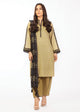 Women's olive geometric shirt and dupatta set with trousers
