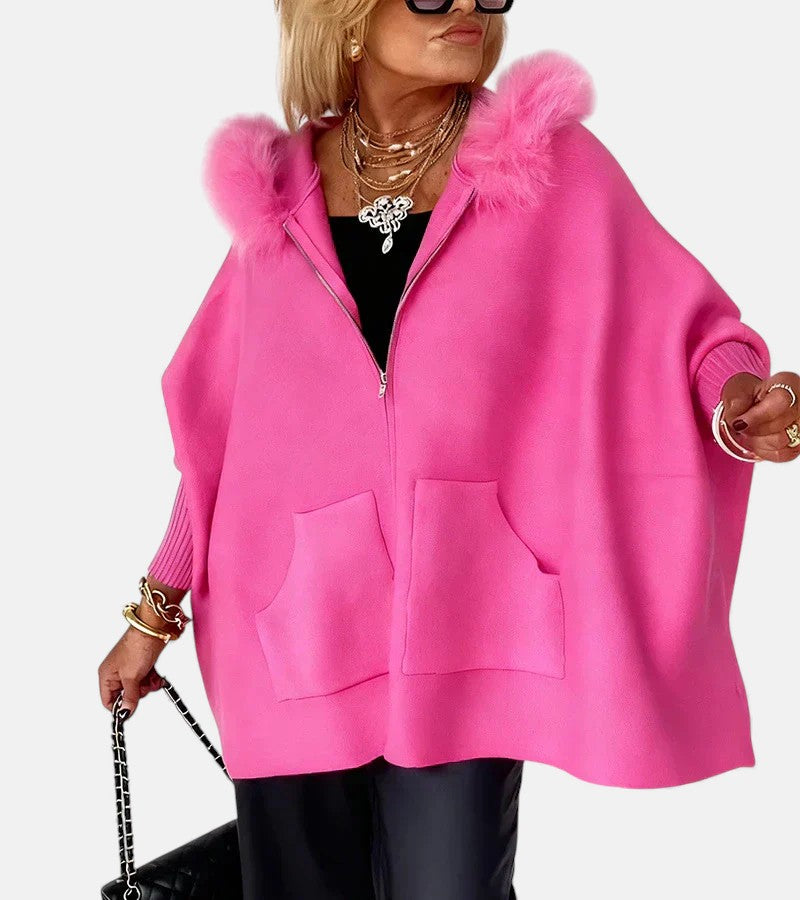 Women's Casual Hooded Coat in Pink | Bellmere