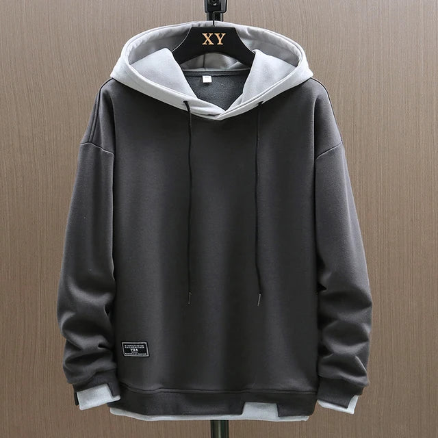 Unisex pullover hoodie with drawstring hood and long sleeves