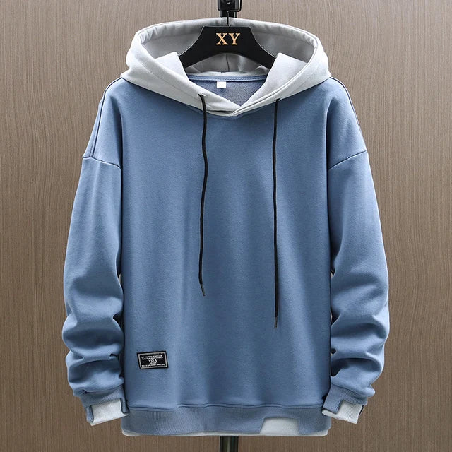 Unisex pullover hoodie with drawstring hood and long sleeves