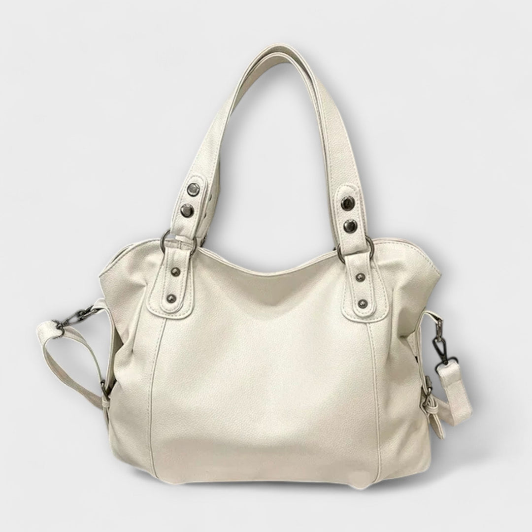 Women's Shoulder Bag with Adjustable Strap in Beige | Bellmere