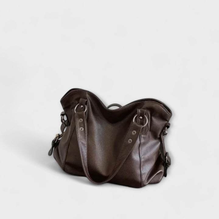 Women's Shoulder Bag with Adjustable Strap in Beige - View 10 | Bellmere