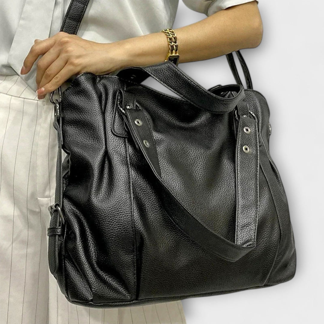 Women's Shoulder Bag with Adjustable Strap in Beige - View 4 | Bellmere