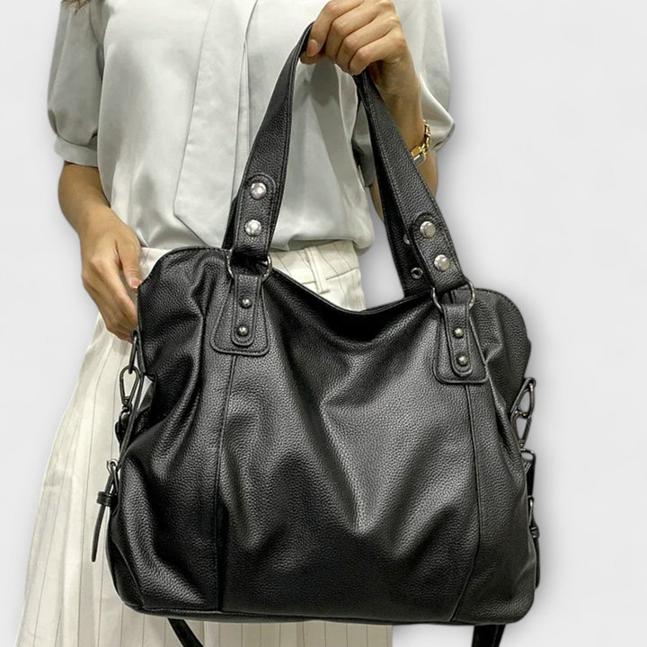 Women's Shoulder Bag with Adjustable Strap in Beige - View 3 | Bellmere