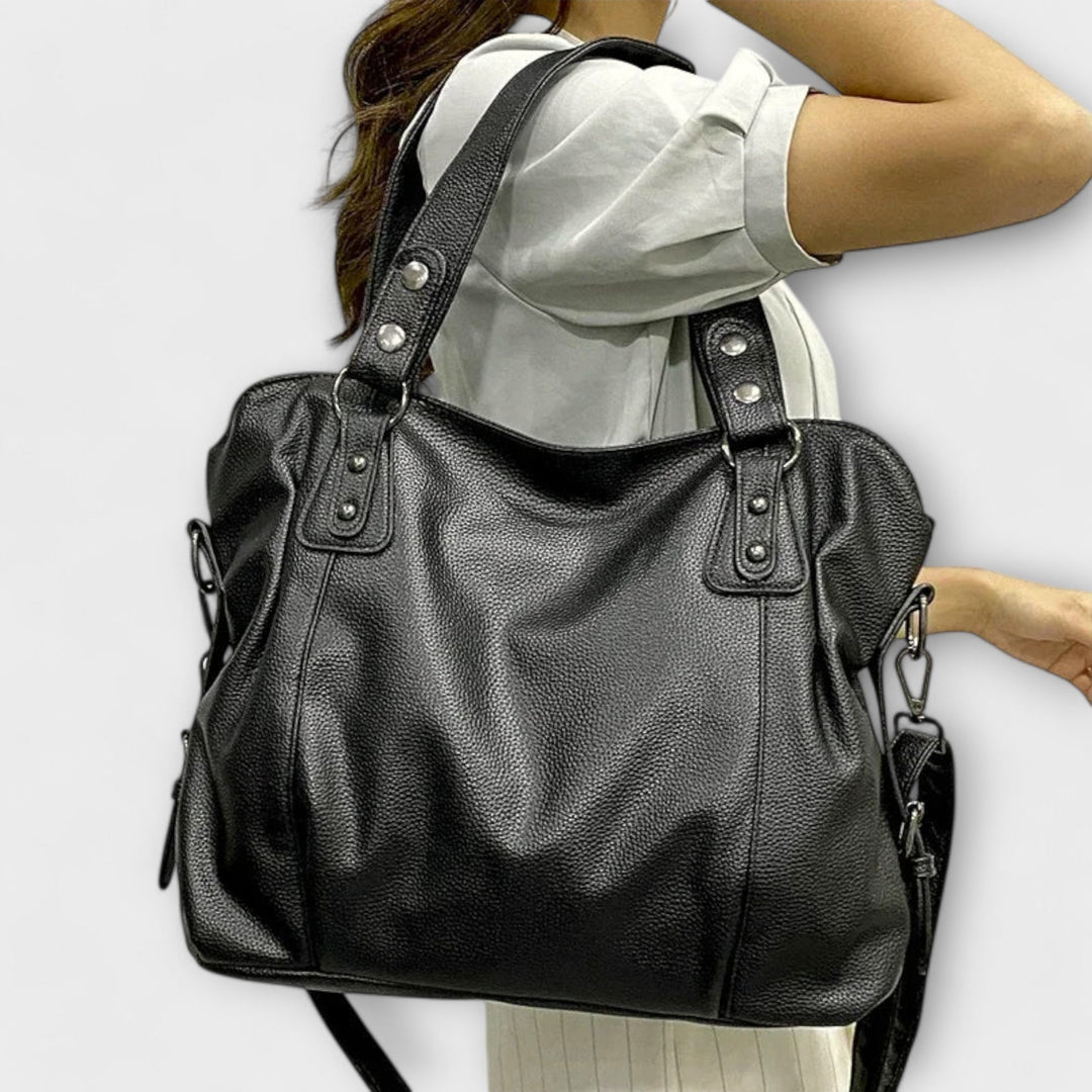 Women's Shoulder Bag with Adjustable Strap in Beige - View 2 | Bellmere
