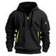Men's hooded pullover hoodie with long sleeves, drawcord hood and zip pockets