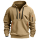 Men's hooded pullover hoodie with long sleeves, drawcord hood and zip pockets