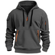 Men's hooded pullover hoodie with long sleeves, drawcord hood and zip pockets