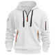 Men's hooded pullover hoodie with long sleeves, drawcord hood and zip pockets