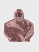 Men's hooded jacket with contrasting geometric panels and zip front