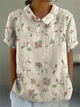 Women's Floral Blouse in Green-Yellow - View 3 | Bellmere