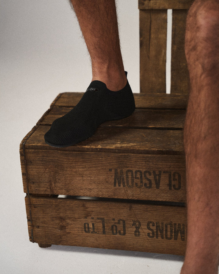 Knit barefoot-style slip-on shoes