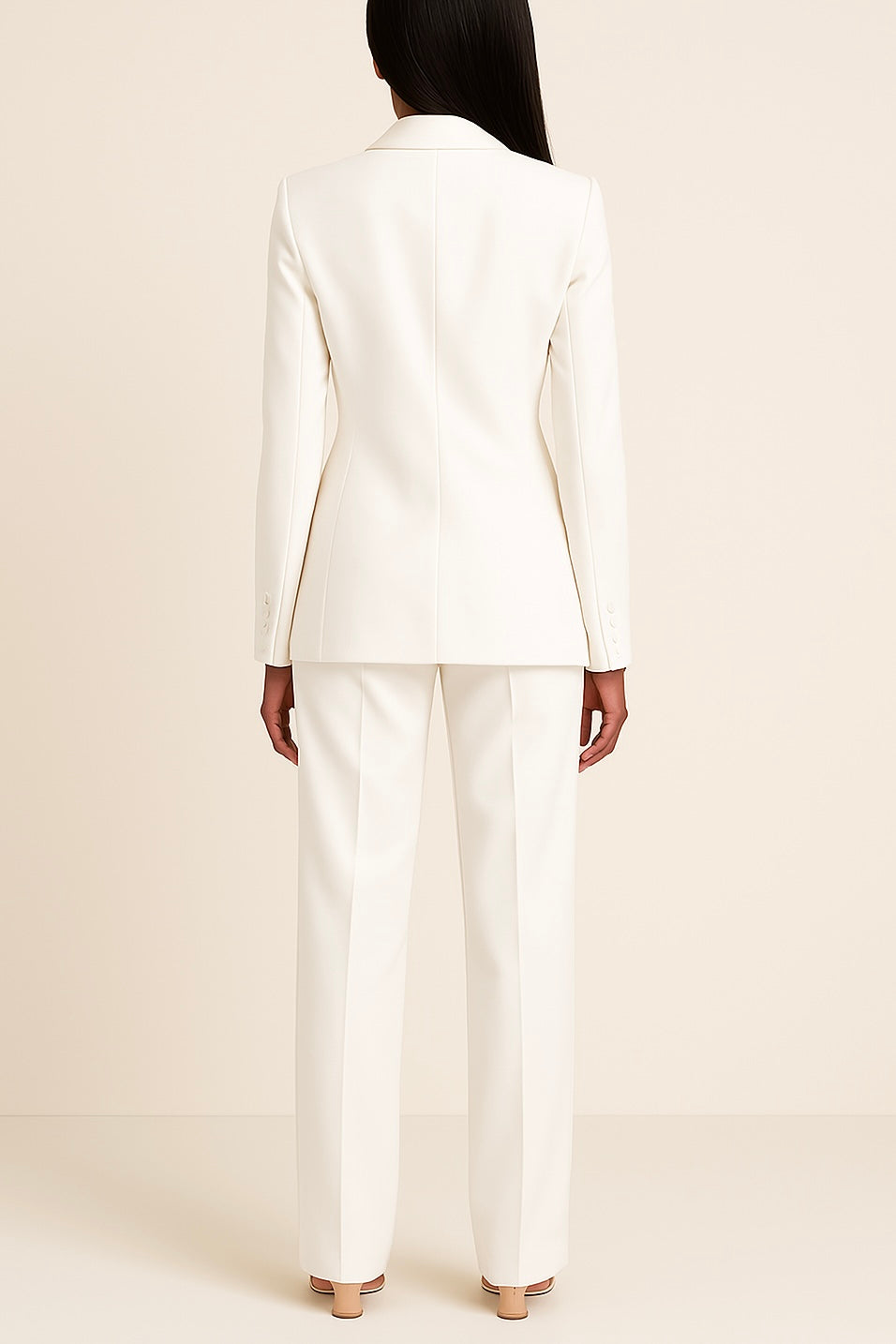 Women's tailored blazer and full-length trouser suit set