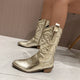 Metallic Cowboy Boots in Pink - View 7 | Bellmere