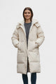 Women's longline hooded quilted puffer coat
