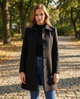 Women's single-breasted trench coat with notched collar and buttons