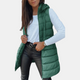 Women's longline hooded puffer vest