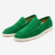 Unisex slip-on loafers with moc toe stitching and flat sole