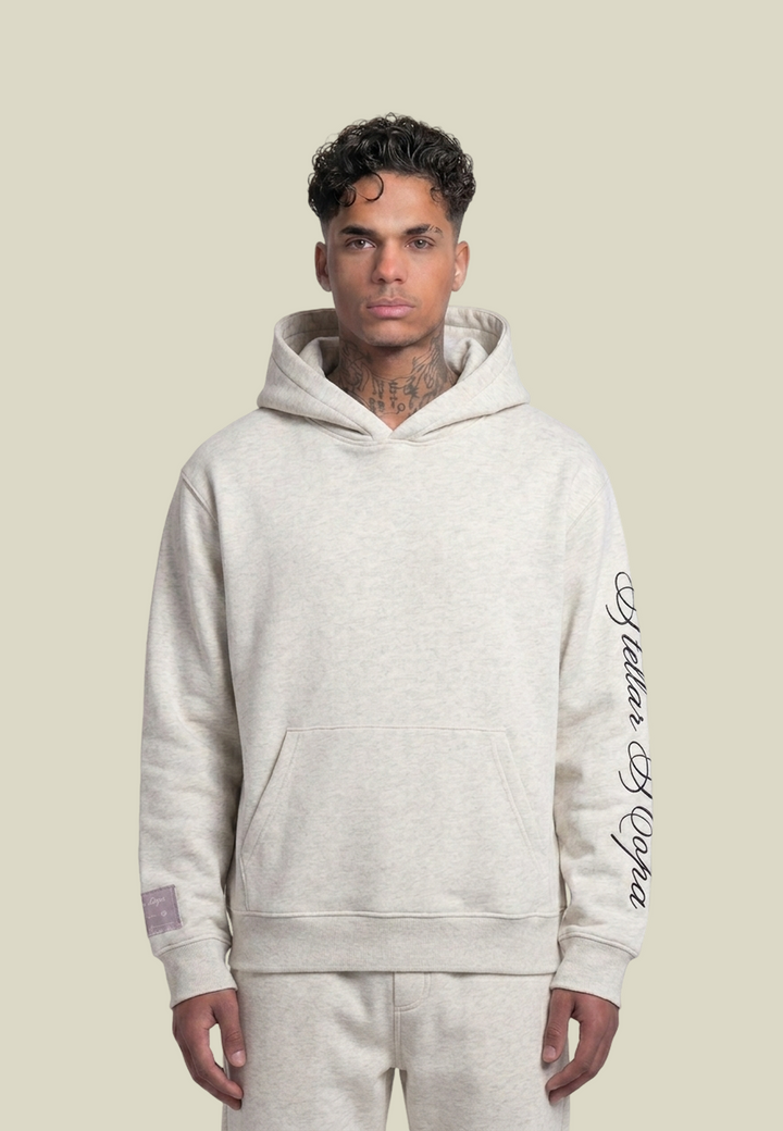 Grey unisex hooded sweatshirt