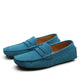 Men's moc toe loafers with penny strap detail and flat sole