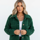 Women's sherpa jacket with shirt collar and four flap pockets