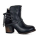 Women's western ankle boots with block heel and wrap tie detail