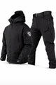 Men's hooded outdoor jacket and cargo trousers set with utility pockets