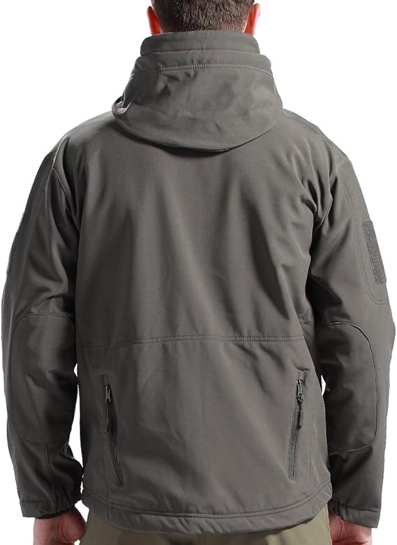 Men's hooded outdoor jacket and cargo trousers set with utility pockets