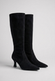 Women's knee-high pointed-toe boots with slim high heels