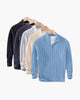 Women's cable knit zip-front sweater
