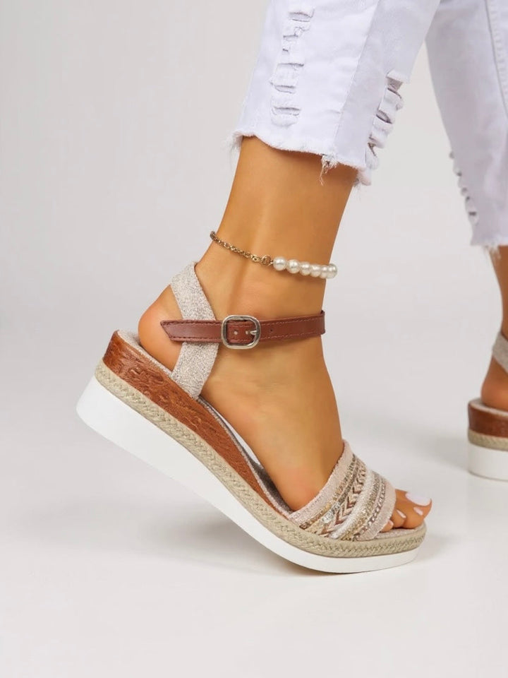Deanna | Women's Beaded Wedge Sandals