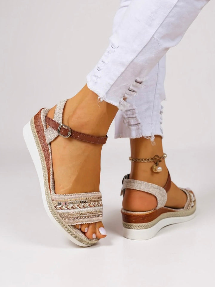 Deanna | Women's Beaded Wedge Sandals
