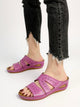 Olive | Women's Embroidered Slide Sandals
