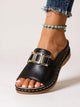 Iolanda | Women's Gold-Buckle Slides