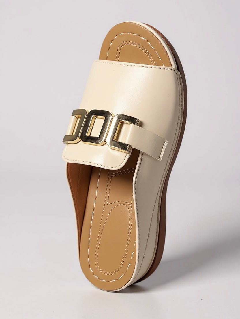 Iolanda | Women's Gold-Buckle Slides