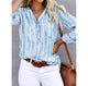 Women's Striped Casual Blouse Tops Sale in Red (Almost Sold Out) - View 13 | Bellmere
