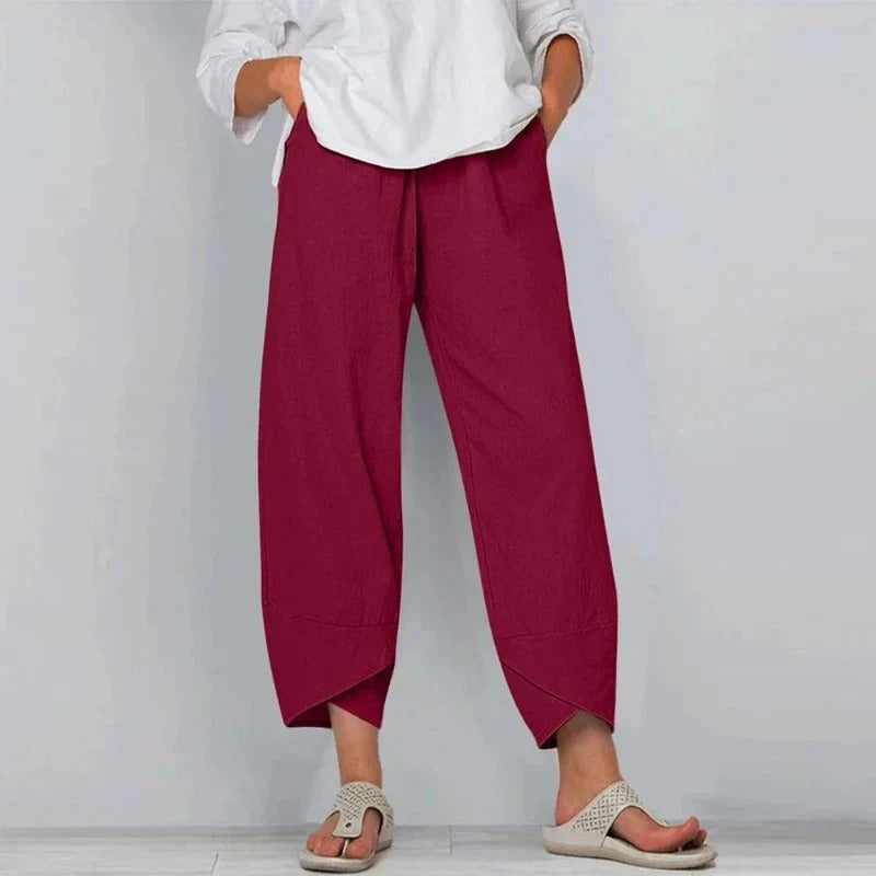Tarni Summer Pants in Khaki - View 4 | Bellmere