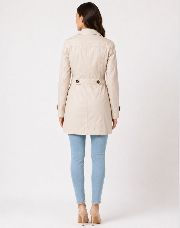 Women's short belted trench coat
