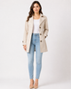 Women's short belted trench coat