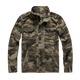 Men's solid field jacket with stand collar, long sleeves, zipper and multiple utility pockets