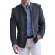 Men's mandarin collar button front jacket with chest and flap pockets