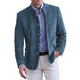 Men's mandarin collar button front jacket with chest and flap pockets