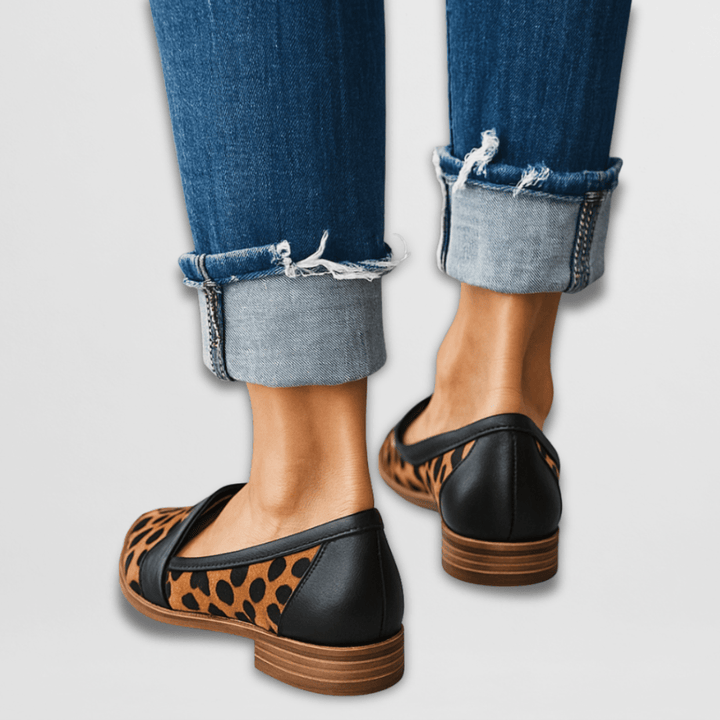 Women's pointed toe penny loafers with low heels