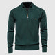 Men's full-zip textured cardigan with stand collar and long sleeves
