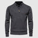 Men's full-zip textured cardigan with stand collar and long sleeves