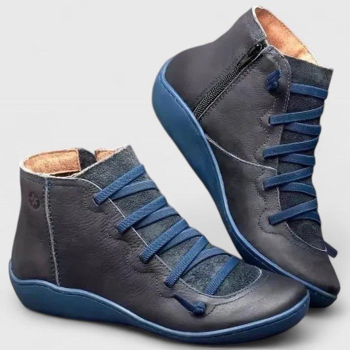 Unisex orthopedic high-top boots with laces and side zippers