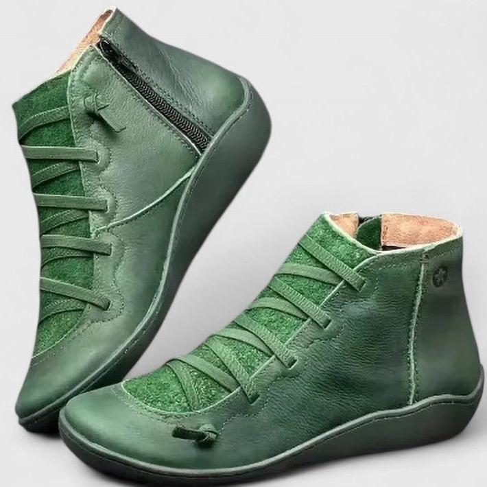 Unisex orthopedic high-top boots with laces and side zippers