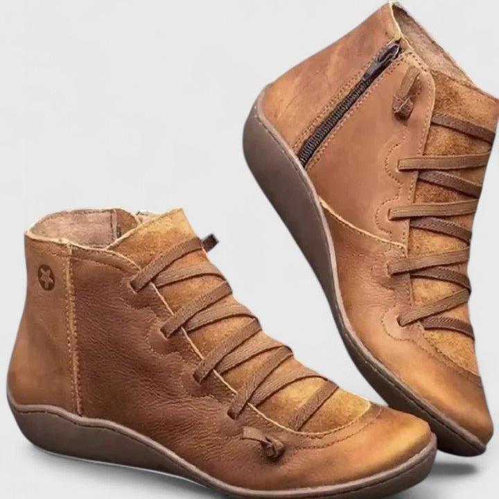 Unisex orthopedic high-top boots with laces and side zippers